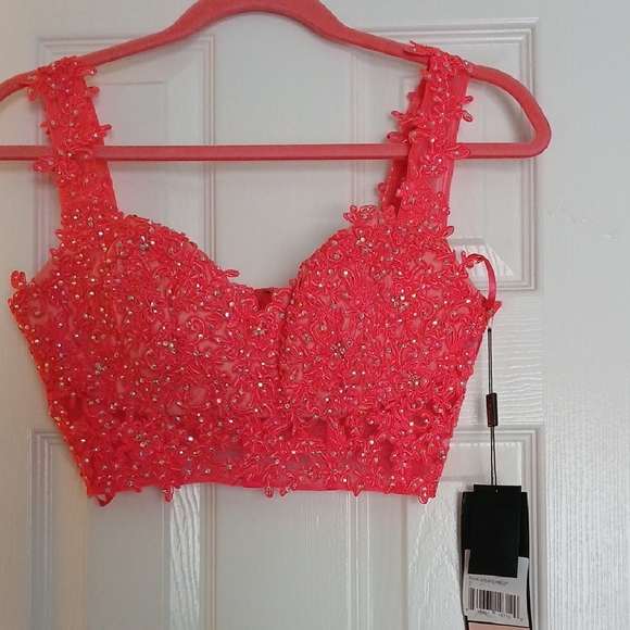 Tops - NWT La Femme Prom Style Lace Top